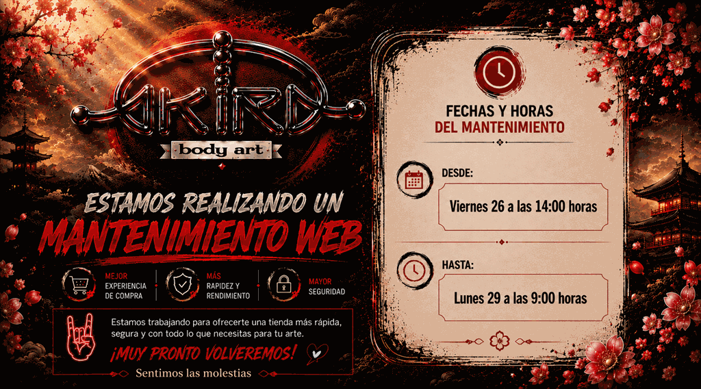 Akira permanecerá en MANTENIMIENTO durante el FIN DE SEMANA. Desde el Viernes 26 (14:00) hasta el Lunes 29 (9:00) 